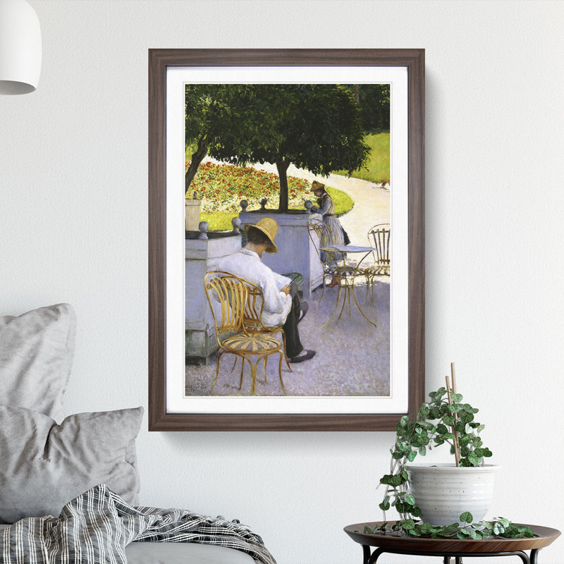 The Orange Trees by Gustave Caillebotte - Picture Frame Painting, 36cm H x 27cm W x 2cm D, Walnut Framed