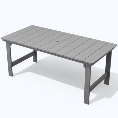 Harborview All-Weather HDPE Outdoor Patio Dining Table With Umbrella Hole