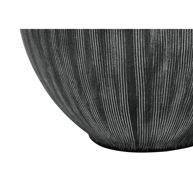 Lighting, H 23 po, lampe de table, céramique noire, abat-jour noir, contemporain