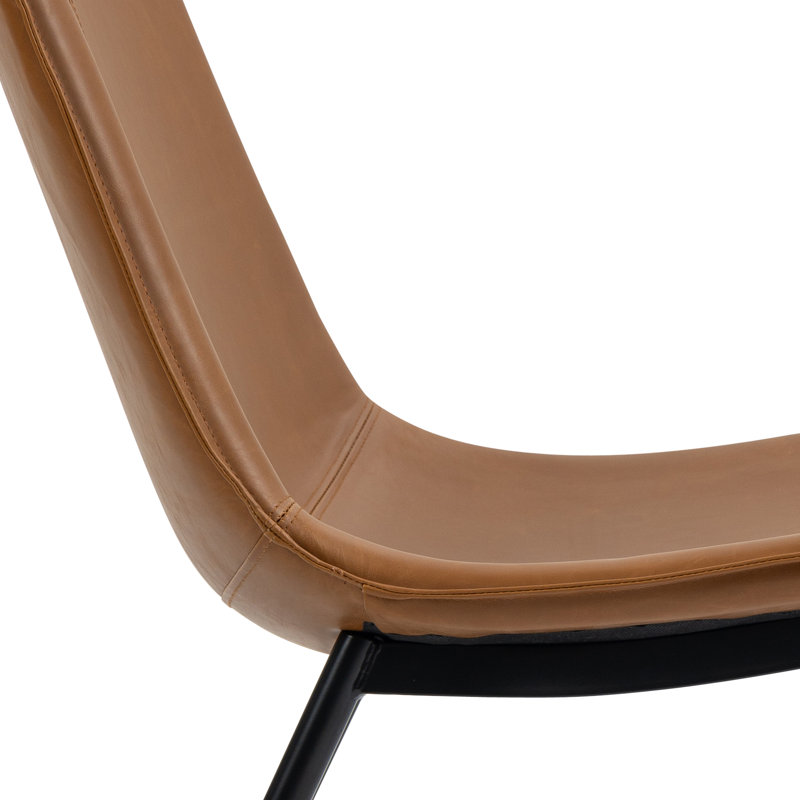 Chaise d'appoint de 25,6 po Khashayar, Similicuir brun clair