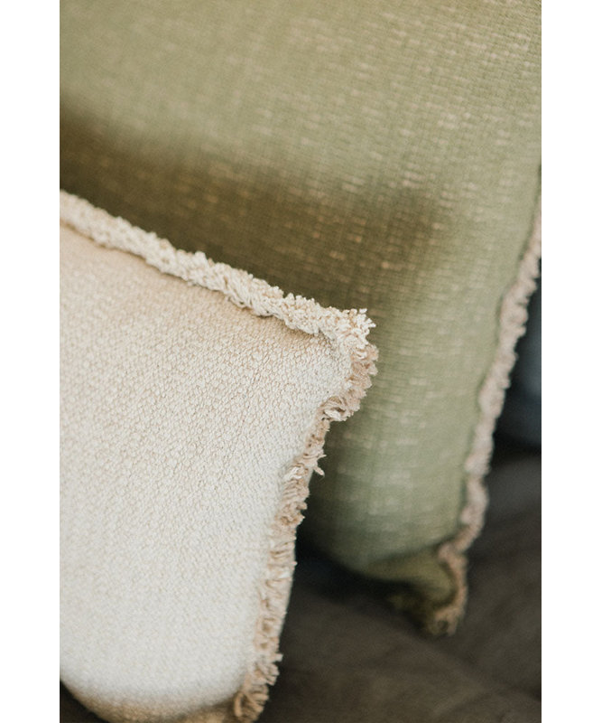 Handloom Cushion, Rectangle 12" H x 20" W, Beige