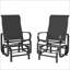Ensemble de chaises berçantes et de planeurs de patio en métal durable, design noir moderne pour le confort extérieur