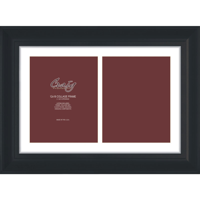 Dellinger Satin Black Matte Picture Frame with Mat