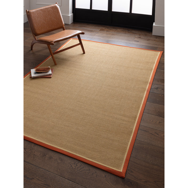 Rondle Boucle Jute Area Rug, Rectangle 200 x 290 cm, Rust Linen 