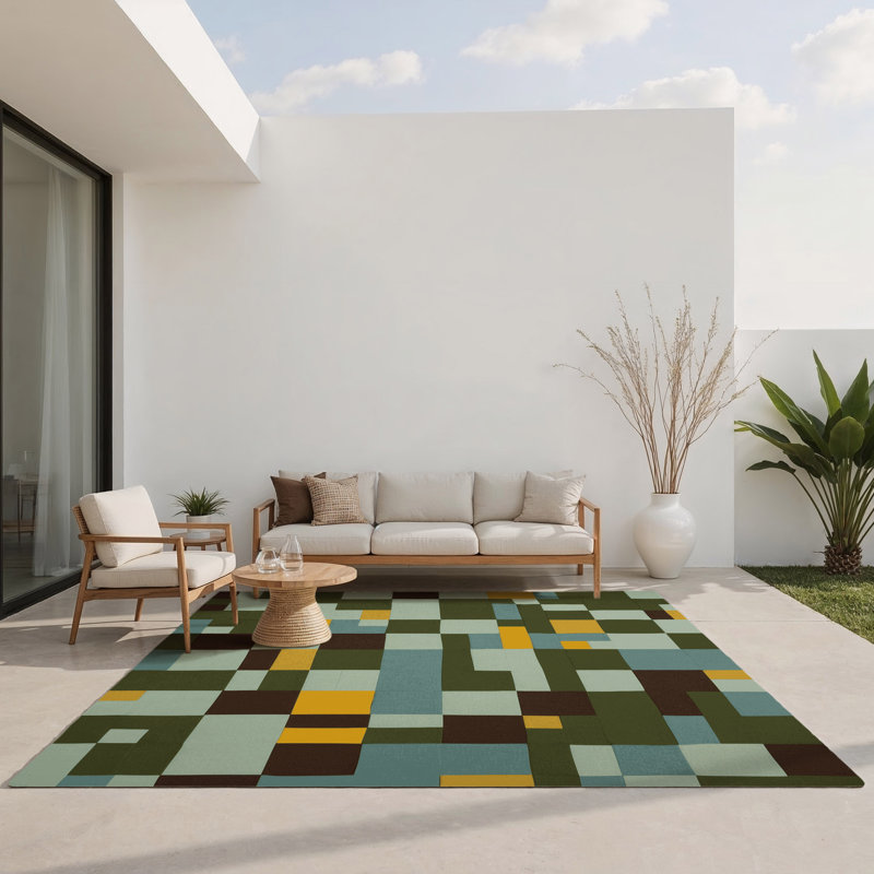 Tapis intérieur et extérieur Block By Block, Rectangle 5 pi x 7 pi