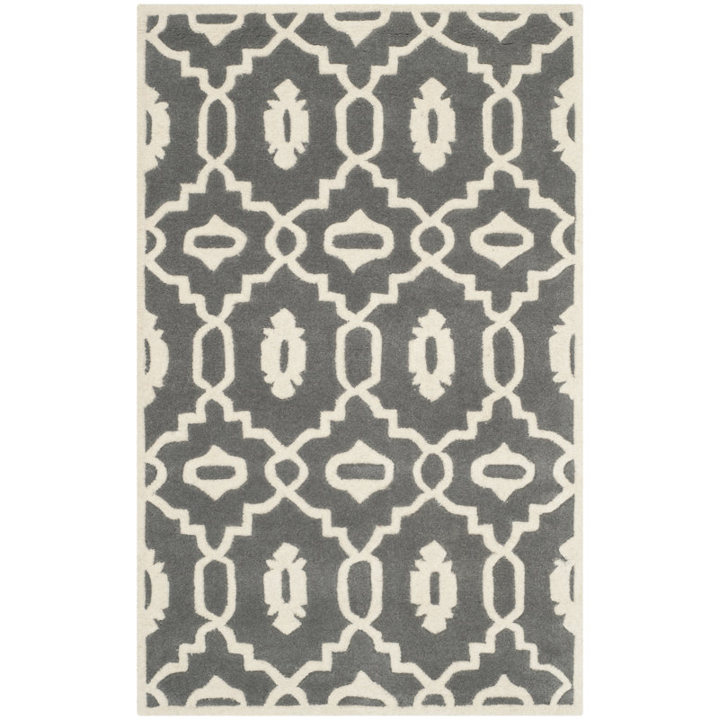 Carolene Hand Tufted Wool Geometric Rug, Rectangle 4' x 6'