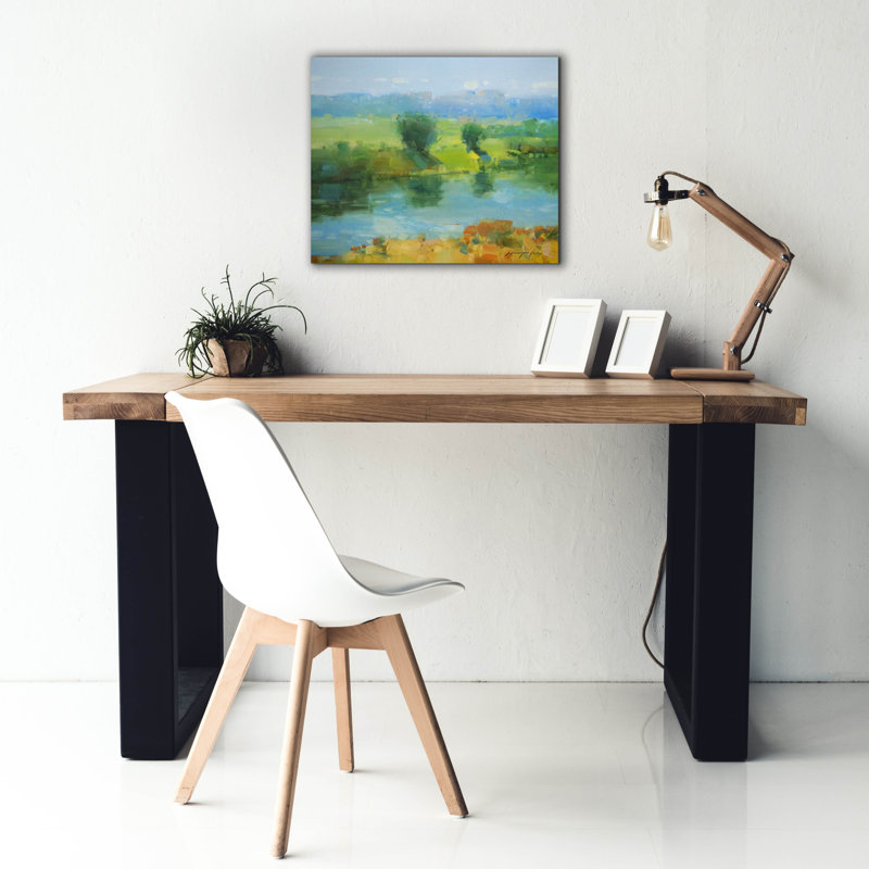 Art mural sur toile Winston Porter «Summer Lake» par Vahe Yeremyan, H 20 po x l 24 po x P 0,75 po