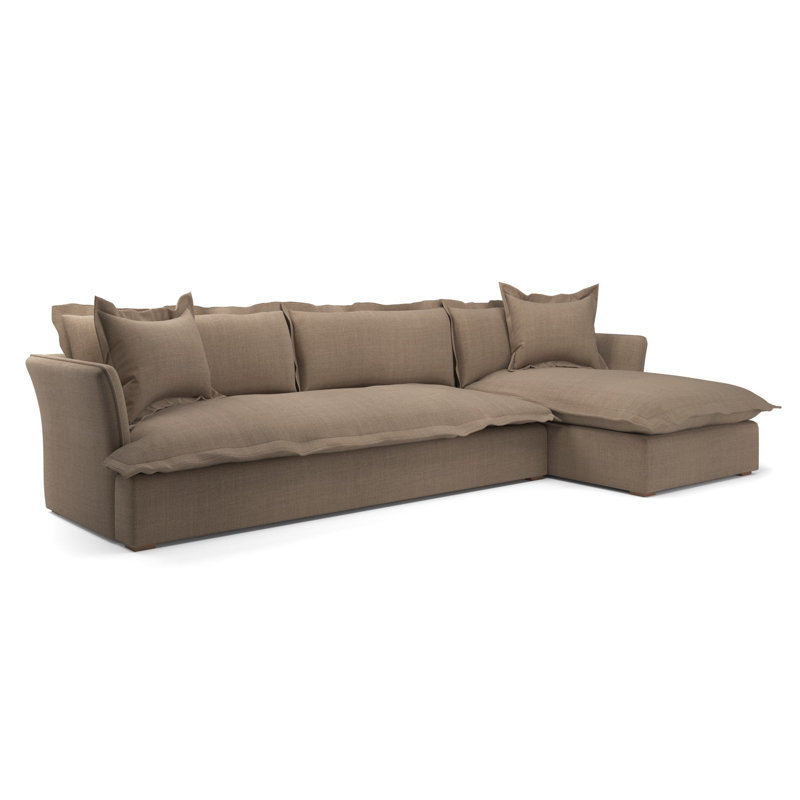 Haven Sectional With Chaise, Nevis Khaki Polyester Blend