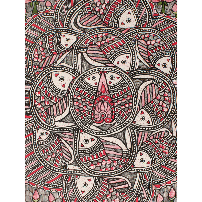 Créateur d'art poisson | Peinture Madhubani | Couleurs naturelles sur papier fait à la main