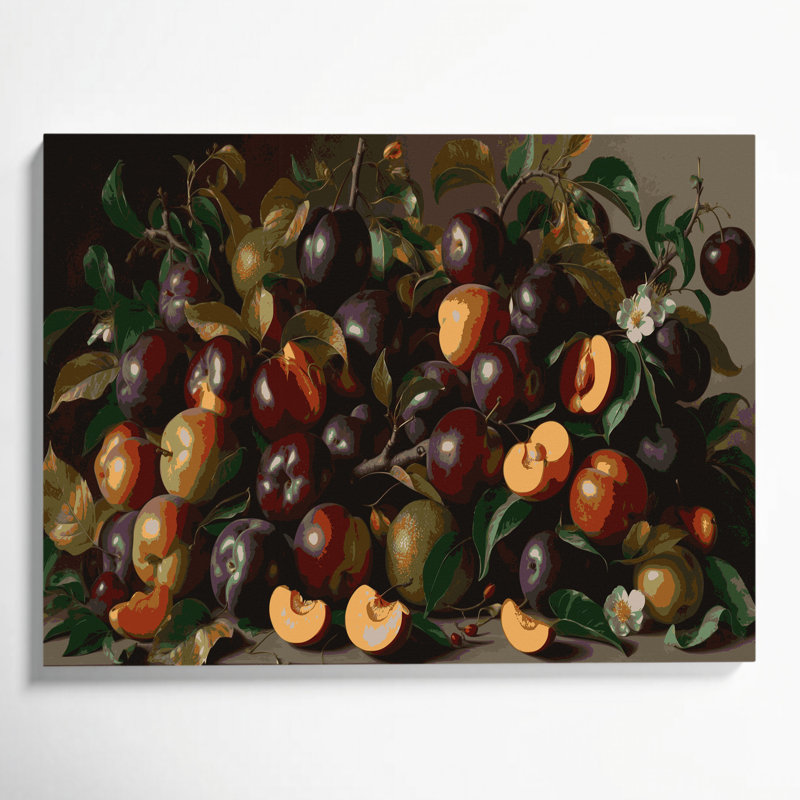 «Fruit Pluot», art mural sur toile brun, H 12 po x l 18 po