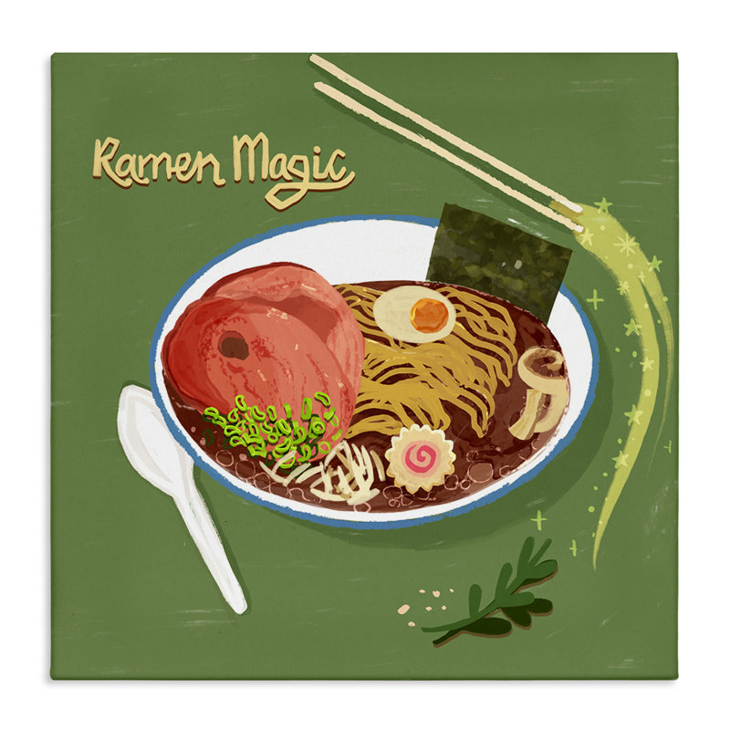 Toile de repas Ramen Magic International, conception par Juliet Rose Philips, H 17 po x l 17 po