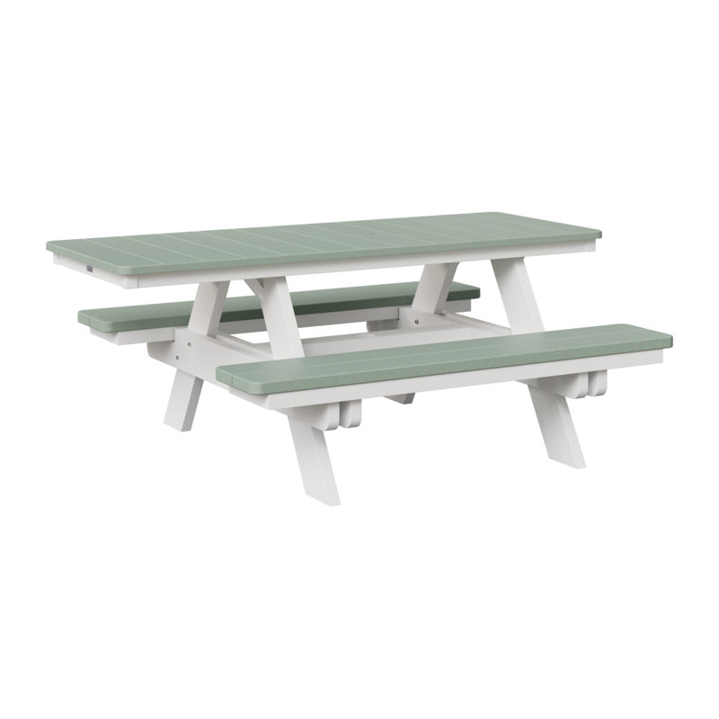 Table de pique-nique rectangulaire Berlin Gardens Ada, Écume de mer / blanc