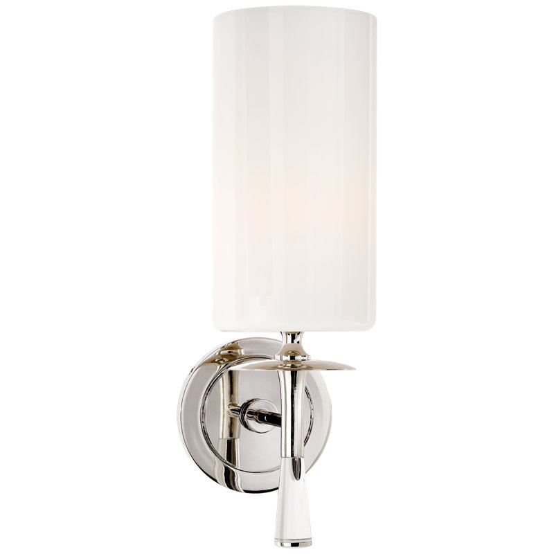 AERIN Drunmore Single Sconce, Polished Nickel/Clear