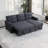 82" Modern Reversible Sleeper Sectional Pull Out Sofa Bed With Storage Chaise-1490602684