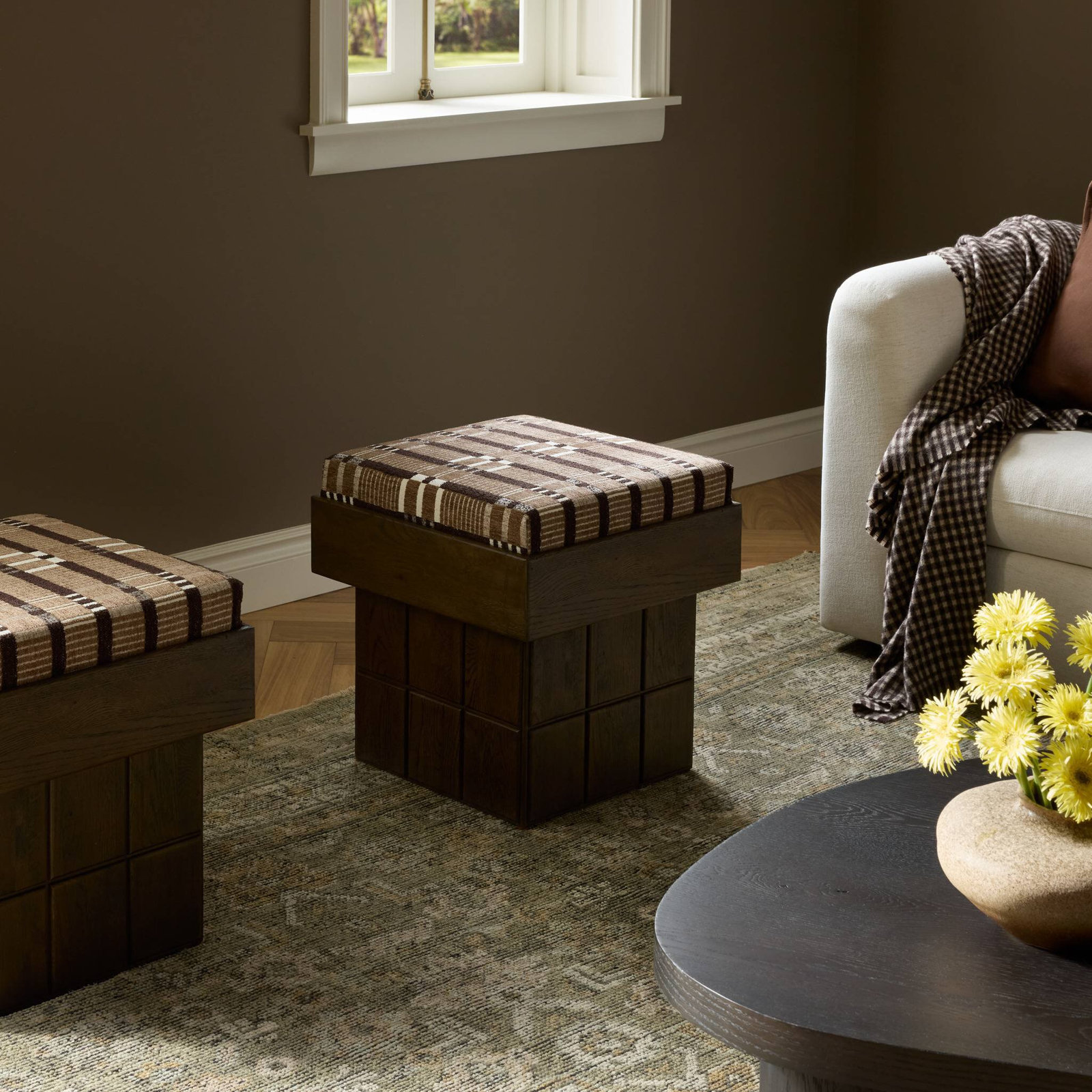 Stone Accent Stool, Sandhill Cocoa