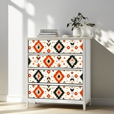 Peel and Stick Wallpaper Contact Paper Navajo tribal seamless patterns Native American ornaments Southwestern Self Adhesive and Removable 17.7in x 118in(45x300cm)