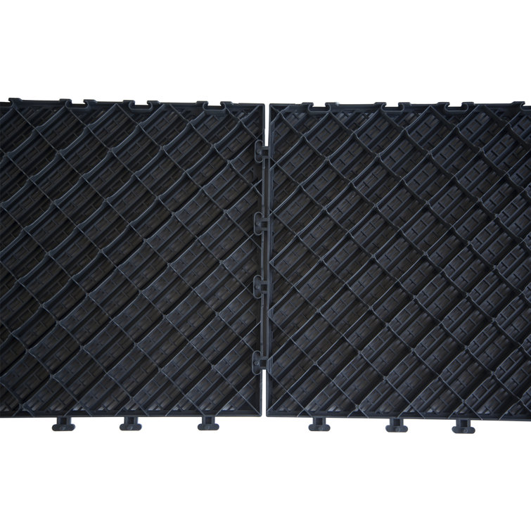 Black Garden Pathway Track Outdoor Flooring Waterproof Tile Anti-slip  Pavers Floor Mat, 14 Long - Gardenised
