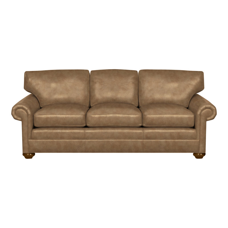 Canapé American Street 82,5 po American Bungalow, Navajo, Cuir véritable champignon distinct