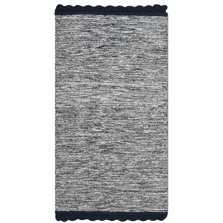 Mohnton Handmade Flatweave Cotton Navy Area Rug