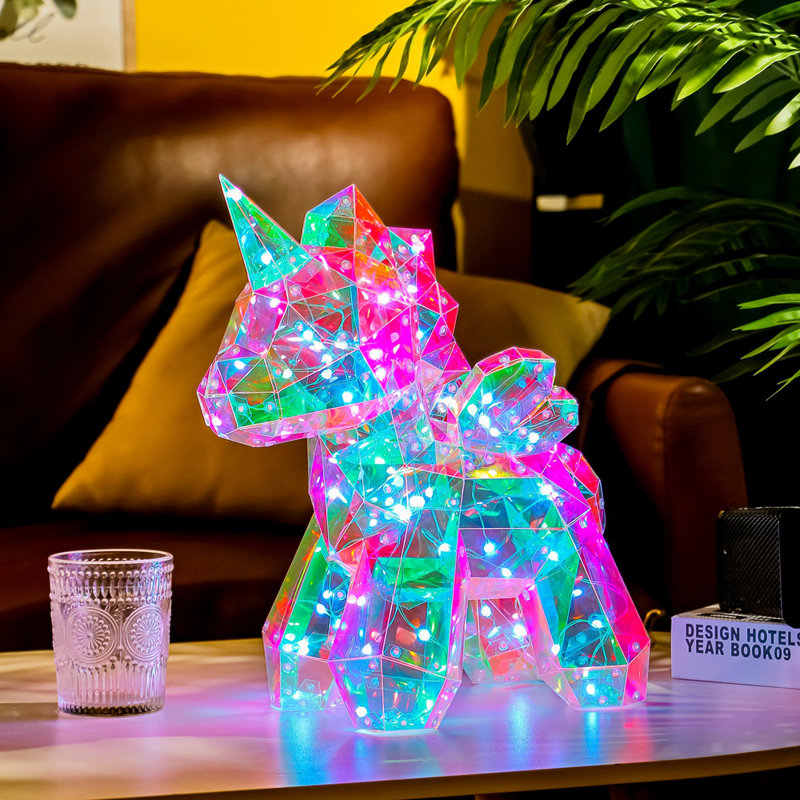 Enchanteur de lumières de licorne en PET: lueur RVB vibrante avec alimentation USB