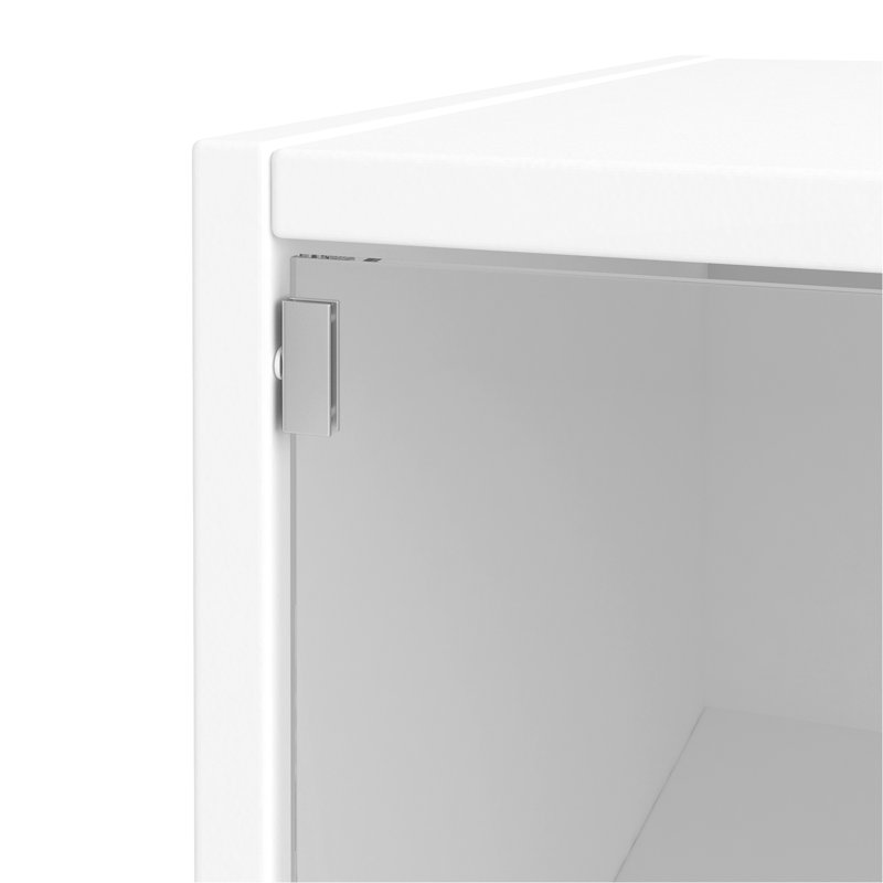 White Glass Door Shoe Box Shoe Storage Cabinet  With RGB Led Light, White