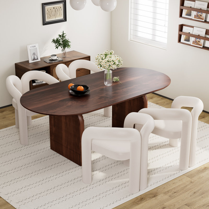 Ensemble de table de salle à manger 70 po avec chaises Velevt, 5 pièces: table, 4 chaises, Noir, Beige