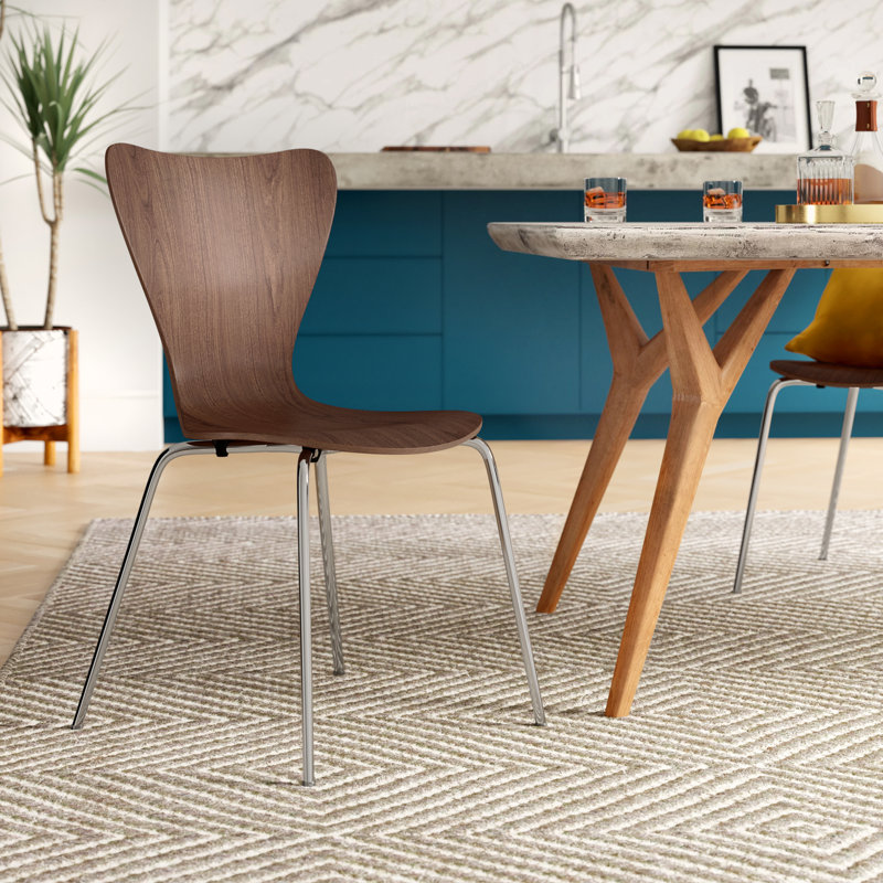 Chaise d'appoint empilable Ernie, Noyer
