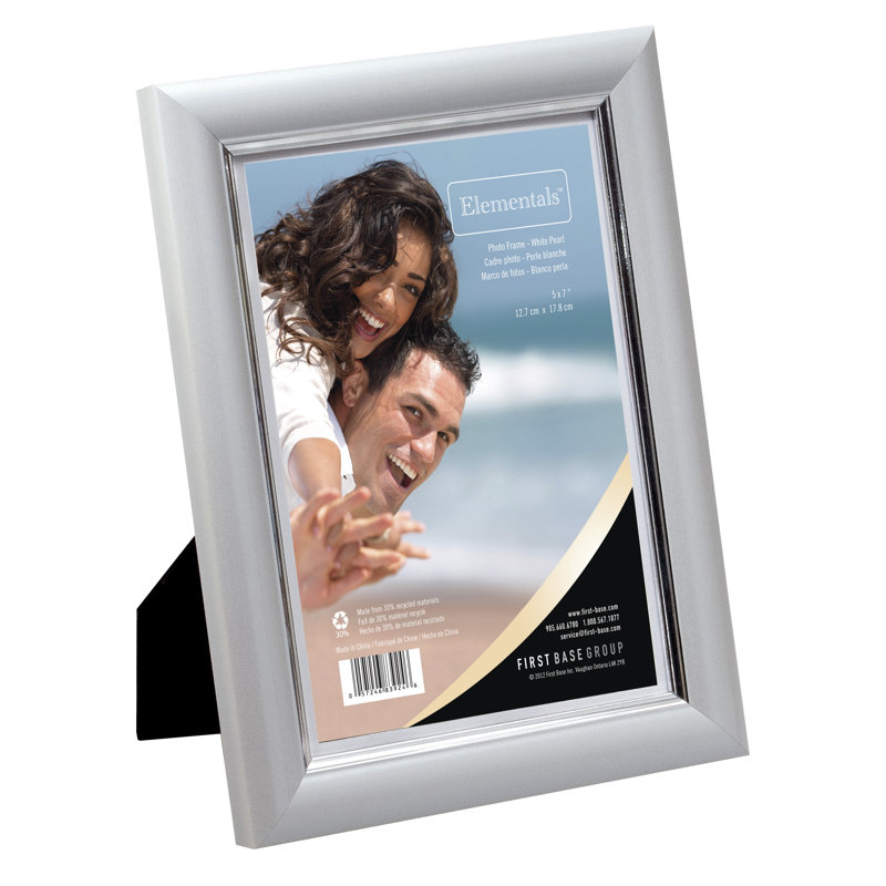 Ensemble de cadres photo en plastique, Perle blanche, 5 po x 7 po