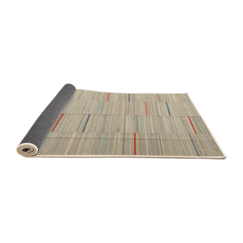 Tapis contemporain rouge / gris / noir, Rectangle 5 pi x 8 pi