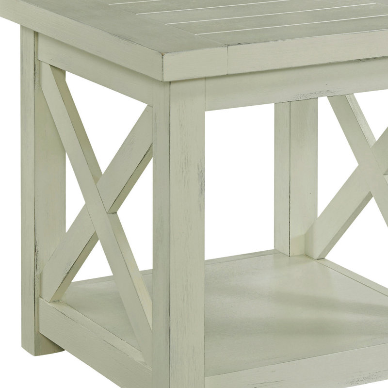Seaside White Mahogany 22" Square End Table