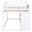 Lit mezzanine bas blanc simple avec bureau roulant, tablette et tiroirs - Bois massif fonctionnel et solide pour un look de chambre à coucher élégant-1579780687