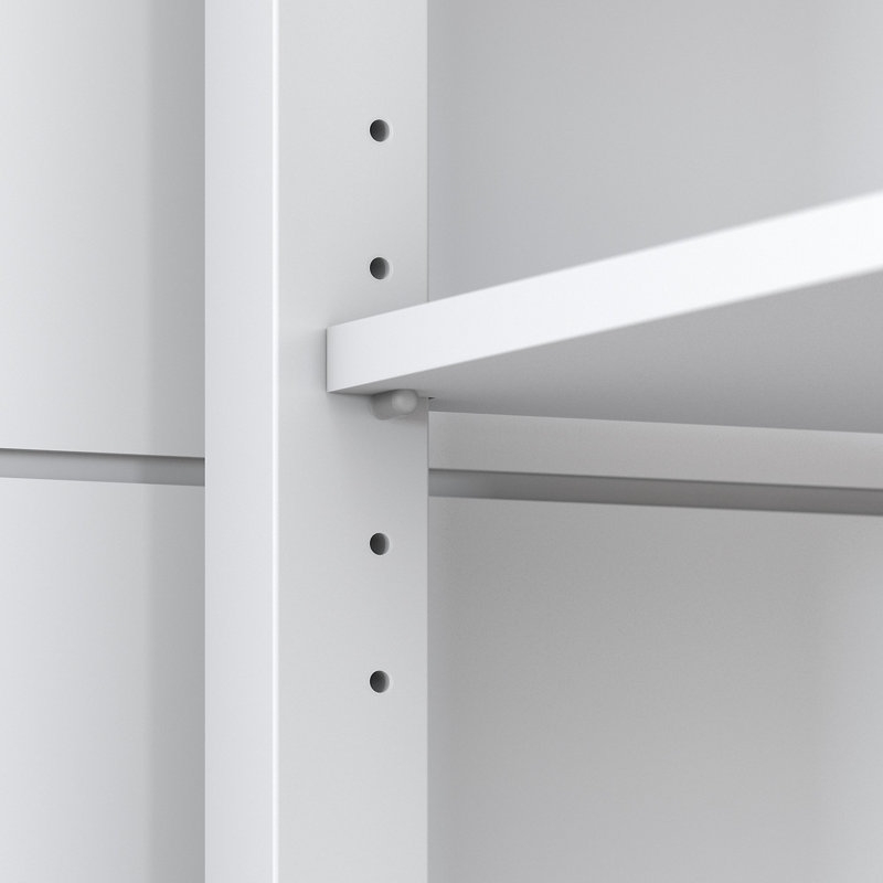 Bureau en L Ozro, Gris / blanc pur