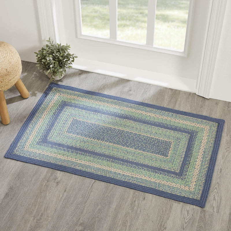Tapis géométrique bleu Maronay, Rectangle 2 pi 3 po x 4 pi