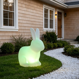 Lapin d'extérieur à DEL avec énergie solaire et lampe de jardin imperméable