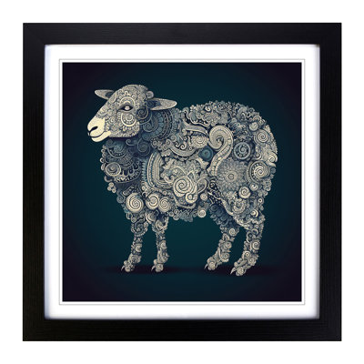 Sheep Paisley No.3 - Framed Print