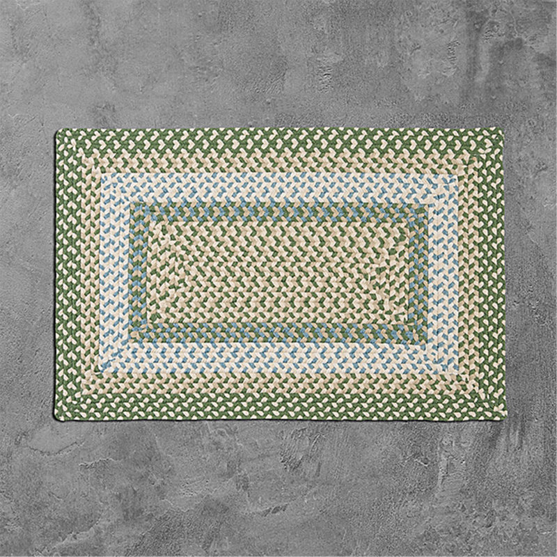 Tapis vert tressé Marathovounos, Rectangle 9 pi x 12 pi, Vert
