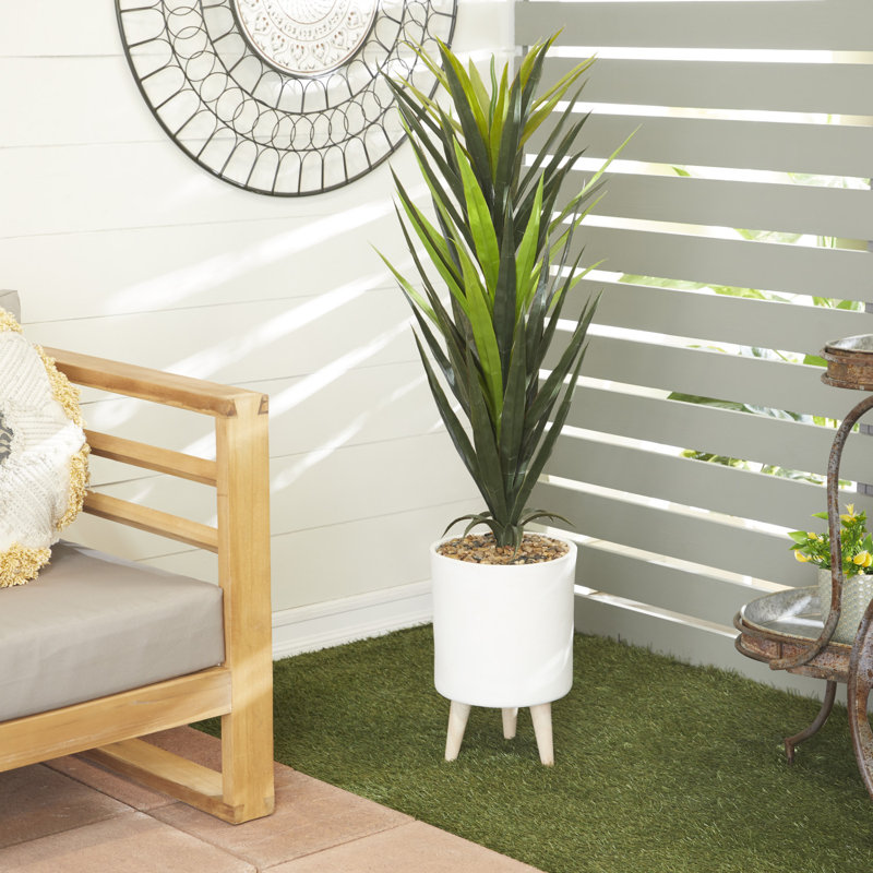 Plante grasse artificielle en pot, H 49 po x l 19 po x P 19 po
