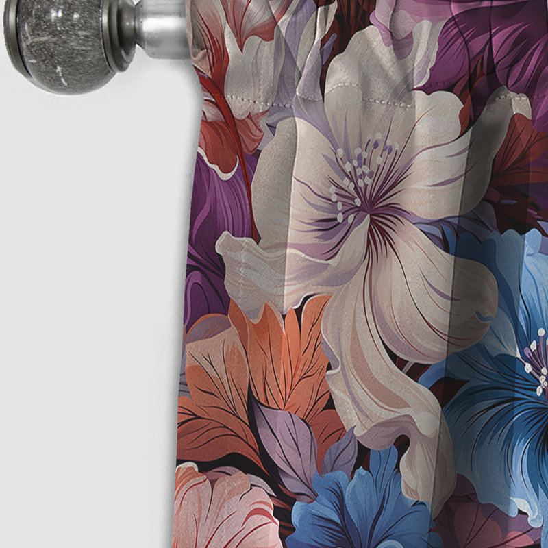Motif floral - Mirage floral - Rideau occultant - 1 panneau, L 52 po x L 84 po
