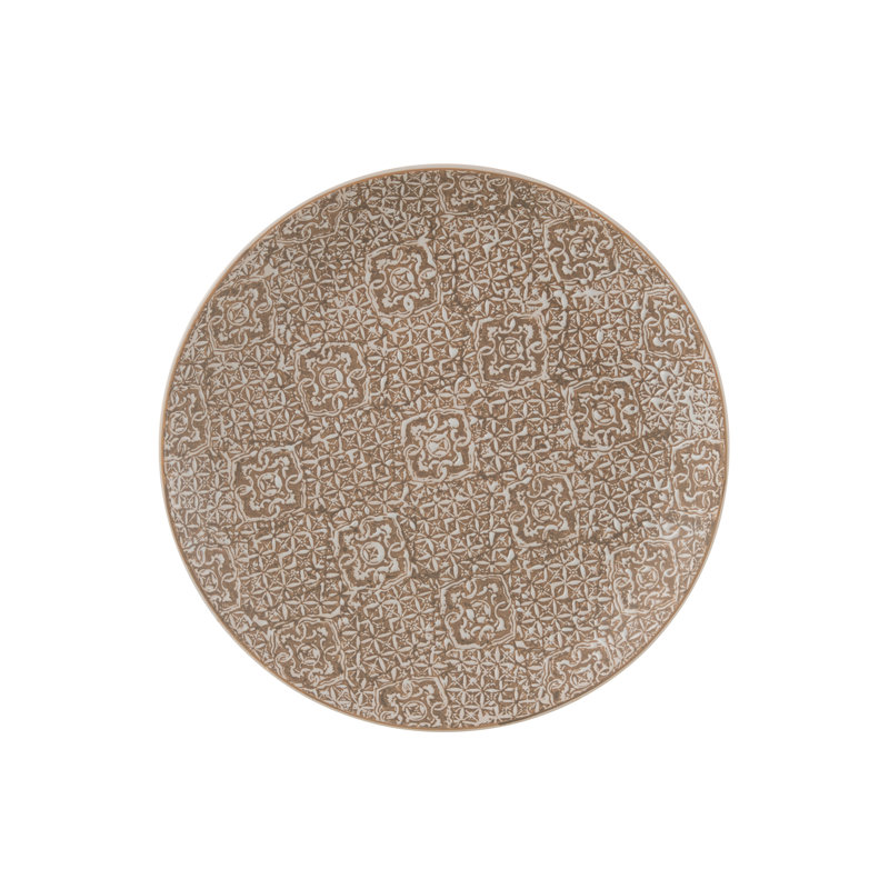 PLATE DECORATIVE WABI PORCELAIN BEIGE/WHITE