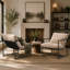 Fauteuil d'appoint élégant en velours moderne, fauteuil inclinable contemporain avec cadre en métal et siège profond pour bureau personnel-2080298903
