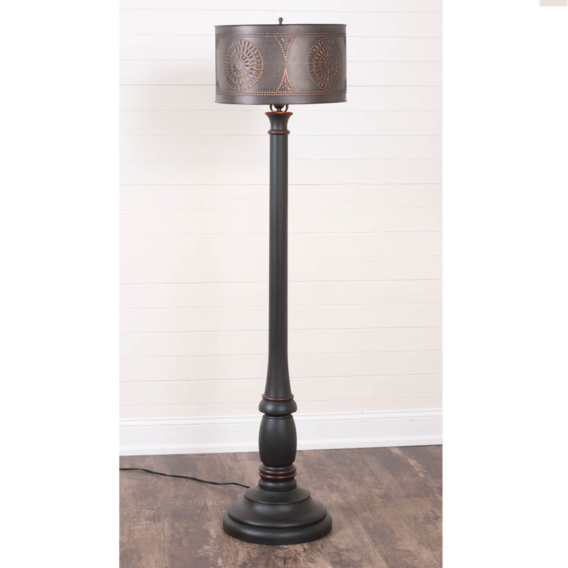 Lampe sur pied traditionnelle 59 po Randalle, Rustique / Noir
