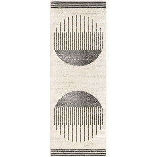 Kelim-Teppich Corum in Schwarz/Elfenbein