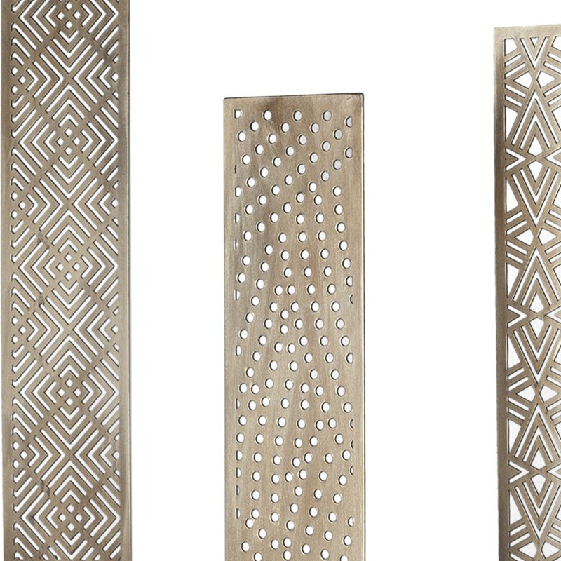 Set of Three Gold Abstract Metal Cutout Tabletop Décor Pieces