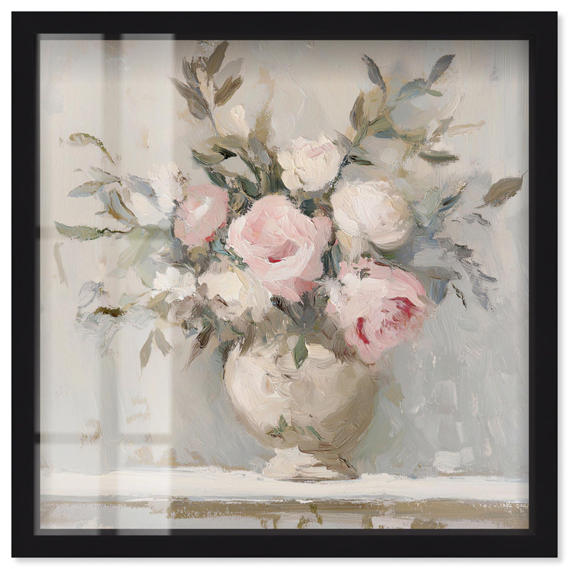 «Room Flowers I Botanical Art Shadowbox» par Art Remedy, H 13 po x l 13 po, Noir