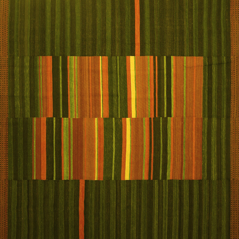 Heidelies Performance Striped Indoor Rug, Square 3'
