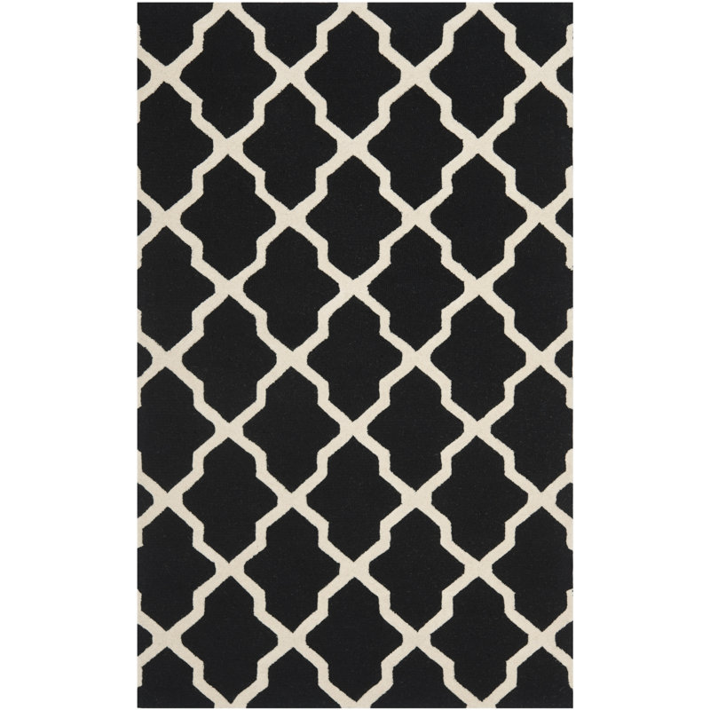 Darbonne Geometric Wool Hand Woven Area Rug, Rectangle 152 x 244 cm