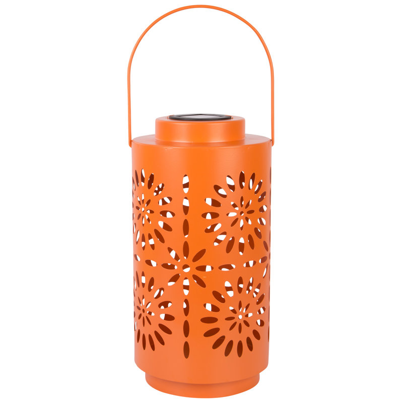 Lanterne solaire 12 po H, Fleur orange