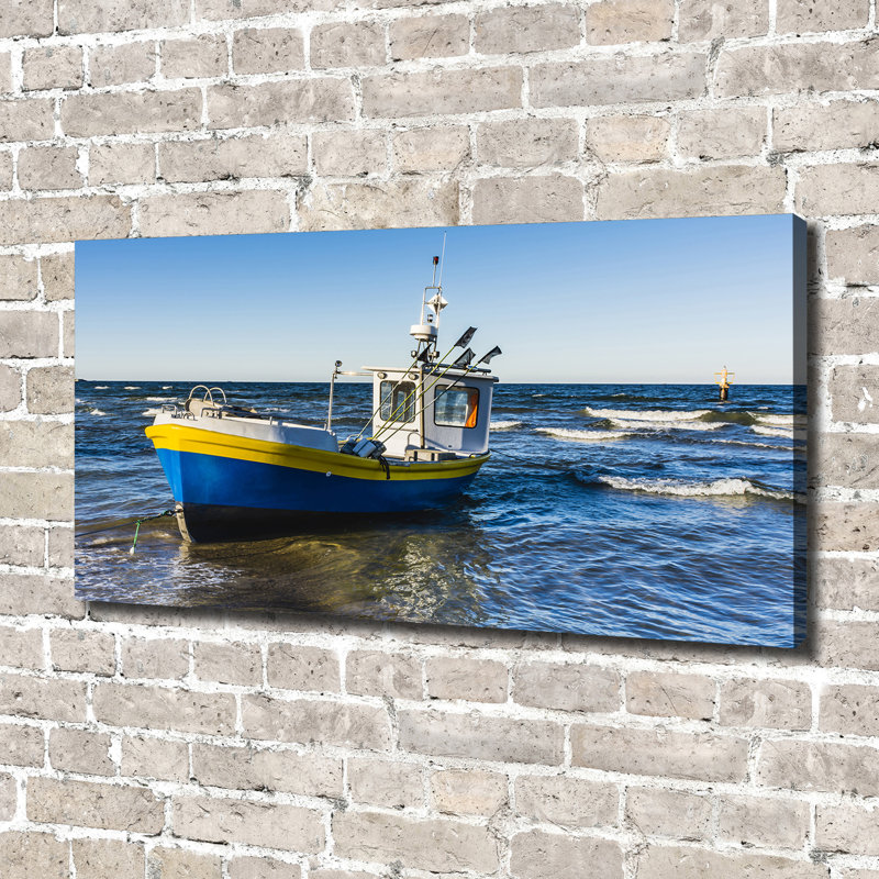 Cutter At Sea - No Frame Print on Glass, Canvas, 70cm H x 140cm W x 2cm D