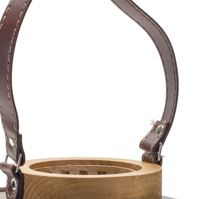 Porte-bougie de table en fer et bois 7 po