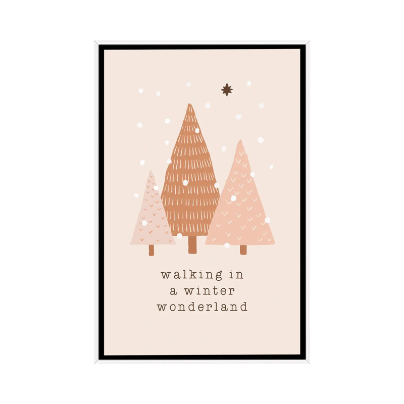 «Walking in a Winter Wonderland» par Orara Studio - reproduction d'art, H 60 po x l 40po x P 1,5 po, Toile blanche encadrée